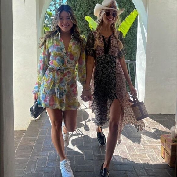 Zara‎ Mixed Print Maxi Dress Floral Flounce Romantic Feminine Asymmetrical Flowy - Picture 3 of 10